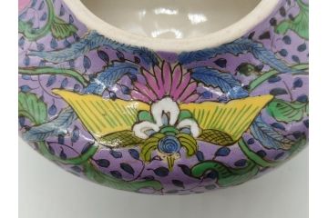 明治〜大正　変わり型　香炉　鳳凰文　草花文　変形(粉彩?、中国?、三つ足)(R-062603)