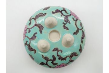 明治〜大正　変わり型　香炉　鳳凰文　草花文　変形(粉彩?、中国?、三つ足)(R-062603)