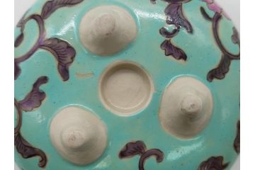 明治〜大正　変わり型　香炉　鳳凰文　草花文　変形(粉彩?、中国?、三つ足)(R-062603)