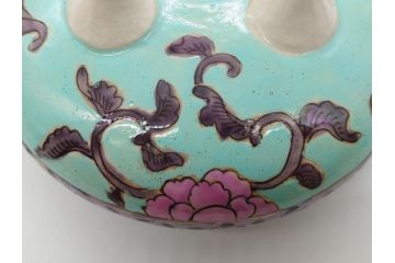 明治〜大正　変わり型　香炉　鳳凰文　草花文　変形(粉彩?、中国?、三つ足)(R-062603)