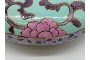 明治〜大正　変わり型　香炉　鳳凰文　草花文　変形(粉彩?、中国?、三つ足)(R-062603)