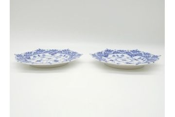 デンマーク　ROYAL　COPENHAGEN(ロイヤルコペンハーゲン)　ブルーフルーテッド　フルレース　ダブルレース　皿2客セット(プレート、洋食器)(定価約220000円)(R-062610)