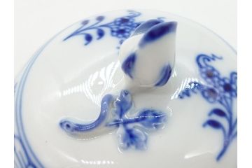 ドイツ　マイセン　Meissen　ブルーオニオン シュガーポット&ボンボン入れセット(菓子器、小物入れ、蓋物、洋食器)(定価:シュガーポット約33,000円、ボンボン入れ約37,400円)(R-062616)