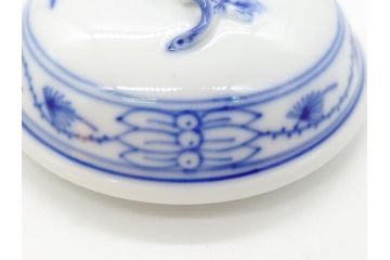 ドイツ　マイセン　Meissen　ブルーオニオン シュガーポット&ボンボン入れセット(菓子器、小物入れ、蓋物、洋食器)(定価:シュガーポット約33,000円、ボンボン入れ約37,400円)(R-062616)