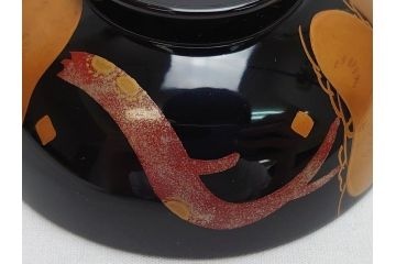 輪島塗　老松　蒔絵　木製　吸物椀10客セット(雑煮椀、黒漆、お椀、漆器)(R-062619)
