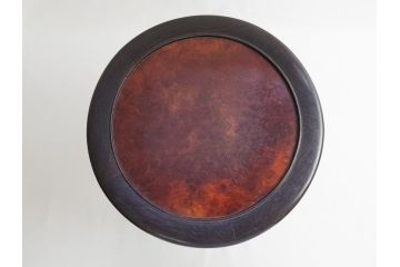 明治期　唐木　透かし彫りの装飾がアクセントになる丸花台(中国?、アジアン、サイドテーブル、飾り台、電話台)(R-062620)