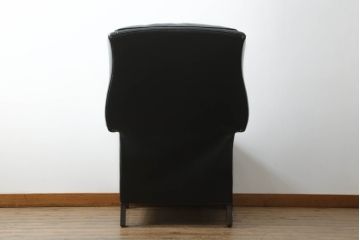 中古　美品　アメリカ　DREXEL HERITAGE(ドレクセルヘリテイジ)取り扱い　ジャレットブラザーズ(Jarrett Brothers)　高級本革　大人の贅沢なくつろぎ空間を演出!ウィングバック1人掛けレザーソファ(ウイングバック、1P、一人掛けソファ、リクライニングチェア、アームチェア)(定価約45万円)(R-062628)