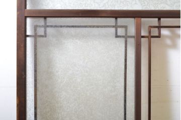 アンティーク建具　ノスタルジックな雰囲気を醸し出すガラス戸2枚セット(引き戸、建具)(R-062629)