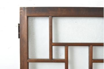 アンティーク建具　大正ロマンの雰囲気香る色ガラス入り扉1枚(ドア、木製ドア、建具)(R-062644)