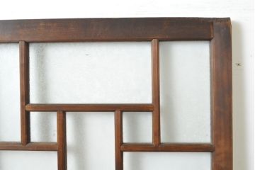 アンティーク建具　大正ロマンの雰囲気香る色ガラス入り扉1枚(ドア、木製ドア、建具)(R-062644)