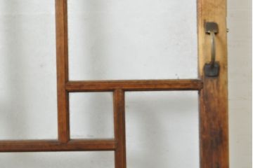 アンティーク建具　大正ロマンの雰囲気香る色ガラス入り扉1枚(ドア、木製ドア、建具)(R-062644)