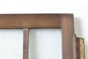 アンティーク建具　大正ロマンの雰囲気香る色ガラス入り扉1枚(ドア、木製ドア、建具)(R-062644)