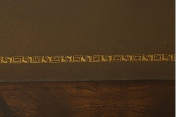 中古　DREXEL HERITAGE(ドレクセルヘリテイジ)　レザートップがおしゃれなゲームテーブル(ダイニングテーブル、サイドテーブル、食卓、2人掛け、机、在宅ワーク用、在宅用、ワークデスク、本革)(R-062648)