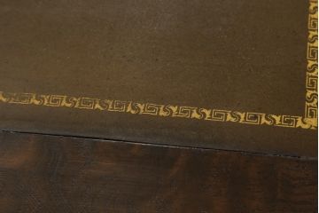 中古　DREXEL HERITAGE(ドレクセルヘリテイジ)　レザートップがおしゃれなゲームテーブル(ダイニングテーブル、サイドテーブル、食卓、2人掛け、机、在宅ワーク用、在宅用、ワークデスク、本革)(R-062648)