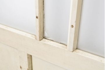 アンティーク建具　ペイント仕上げ限定　落ち着いた雰囲気を演出する古い学校のガラス戸2枚セット(引き戸、建具)(R-062649)