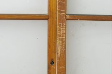 アンティーク建具　シンプルなデザインでお部屋に取り入れやすいガラス戸2枚セット(引き戸、建具)(R-062650)