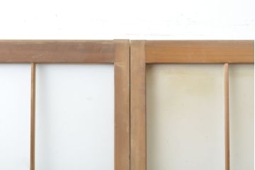 昭和レトロ　ほっこりと懐かしさを感じるすりガラスの引き戸2枚セット(ガラス戸、建具)(R-062651)