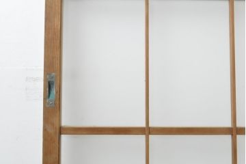 昭和レトロ　ほっこりと懐かしさを感じるすりガラスの引き戸2枚セット(ガラス戸、建具)(R-062651)