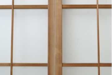 昭和レトロ　ほっこりと懐かしさを感じるすりガラスの引き戸2枚セット(ガラス戸、建具)(R-062651)