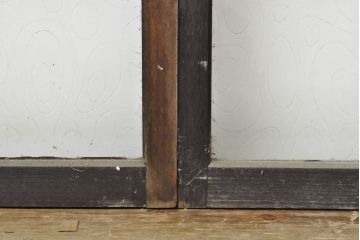 ビンテージ建具　異なるガラスの質感が面白いガラス窓2枚セット(引き戸、ガラス戸、建具、ヴィンテージ)(R-062652)