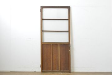 ビンテージ建具　味わい深いガラス扉1枚(ドア、木製ドア、ヴィンテージ)(R-062653)