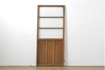 ビンテージ建具　味わい深いガラス扉1枚(ドア、木製ドア、ヴィンテージ)(R-062653)