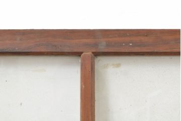 アンティーク建具　小窓付き　回転する小窓付きが珍しいシンプルなデザインのガラス欄間1枚(明り取り、明かり取り、ガラス戸、建具)(R-062654)