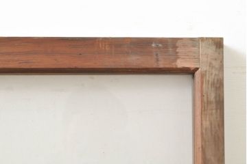 アンティーク建具　小窓付き　回転する小窓付きが珍しいシンプルなデザインのガラス欄間1枚(明り取り、明かり取り、ガラス戸、建具)(R-062654)