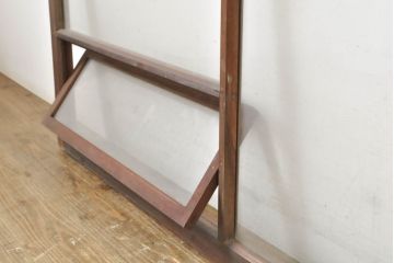 アンティーク建具　小窓付き　回転する小窓付きが珍しいシンプルなデザインのガラス欄間1枚(明り取り、明かり取り、ガラス戸、建具)(R-062654)