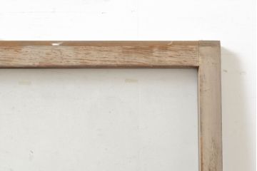 アンティーク建具　小窓付き　回転する小窓付きが珍しいシンプルなデザインのガラス欄間1枚(明り取り、明かり取り、ガラス戸、建具)(R-062654)