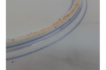 江戸幕末　古伊万里　色絵染付　金彩　麒麟　鳳凰　花蝶図　1尺5寸皿　約46cm　大皿(一尺五寸、花鳥文、和食器、和皿)(R-062657)