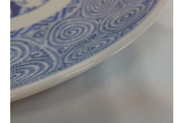 江戸期　古伊万里　太明成化年製　染付　蛸唐草文　松竹梅図　1尺5寸皿　約46cm　大皿(一尺五寸、和食器、和皿)(R-062658)
