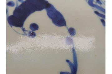 江戸期　古伊万里　太明成化年製　染付　蛸唐草文　松竹梅図　1尺5寸皿　約46cm　大皿(一尺五寸、和食器、和皿)(R-062658)