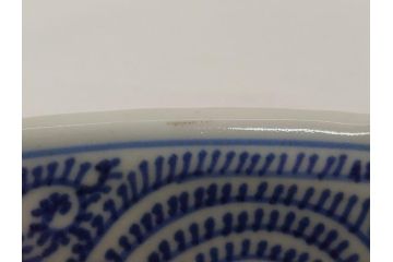 江戸期　古伊万里　太明成化年製　染付　蛸唐草文　松竹梅図　1尺5寸皿　約46cm　大皿(一尺五寸、和食器、和皿)(R-062658)