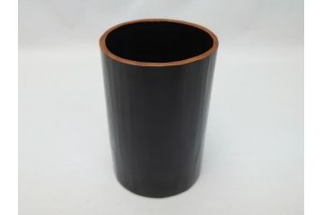 八木澤啓造(蒼かん)　白錆松葉　投入花籠(共箱付き、花入、竹工芸、花カゴ、竹細工、手付、竹かご)(R-062660)
