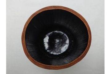 八木澤啓造(蒼かん)　白錆松葉　投入花籠(共箱付き、花入、竹工芸、花カゴ、竹細工、手付、竹かご)(R-062660)