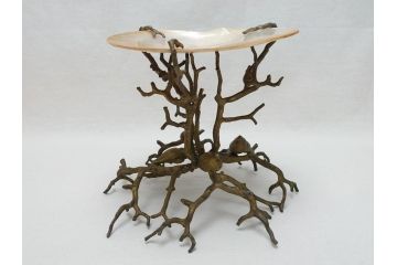 MAITLAND SMITH(メートランドスミス)　真鍮と貝のアクセサリートレイ(珊瑚、サンゴ、小物入れ、ブラス、BRASS、シェル、SHELLFISH、ディスプレイ)(R-062664)