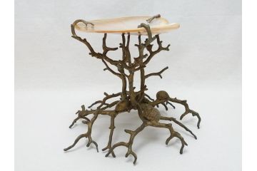 MAITLAND SMITH(メートランドスミス)　真鍮と貝のアクセサリートレイ(珊瑚、サンゴ、小物入れ、ブラス、BRASS、シェル、SHELLFISH、ディスプレイ)(R-062664)
