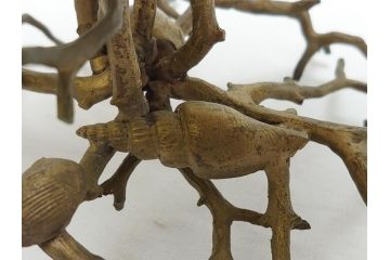 MAITLAND SMITH(メートランドスミス)　真鍮と貝のアクセサリートレイ(珊瑚、サンゴ、小物入れ、ブラス、BRASS、シェル、SHELLFISH、ディスプレイ)(R-062664)