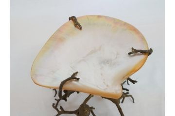 MAITLAND SMITH(メートランドスミス)　真鍮と貝のアクセサリートレイ(珊瑚、サンゴ、小物入れ、ブラス、BRASS、シェル、SHELLFISH、ディスプレイ)(R-062664)