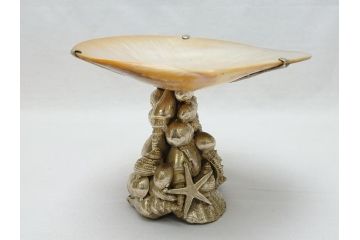 MAITLAND SMITH(メートランドスミス)　真鍮と貝のアクセサリートレイ(小物入れ、ブラス、BRASS、シェル、SHELLFISH、ディスプレイ)(R-062665)