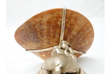 MAITLAND SMITH(メートランドスミス)　真鍮と貝のアクセサリートレイ(小物入れ、ブラス、BRASS、シェル、SHELLFISH、ディスプレイ)(R-062665)