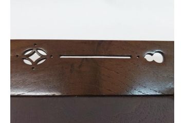 大正〜明治期　桑()　透かし彫りが上品なアクセントになる四方盆(共箱付き、お盆、トレー、くわ)(R-062673)
