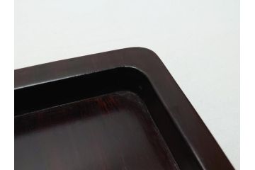 唐木　漢詩彫　国藩　硯箱(書道具、小箱、木箱)(R-062674)