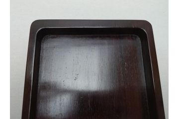 唐木　漢詩彫　国藩　硯箱(書道具、小箱、木箱)(R-062674)