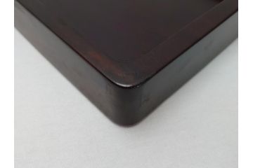 唐木　漢詩彫　国藩　硯箱(書道具、小箱、木箱)(R-062674)