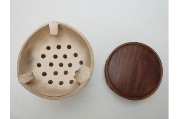 青木木米作　白泥　三峯炉　涼炉　煙座付(共箱付き、中国、煎茶道具、茶道具、三峰炉)(R-062679)