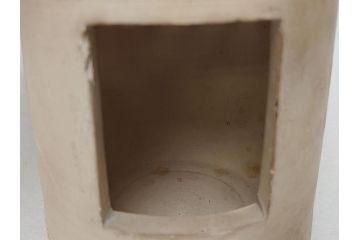 青木木米作　白泥　三峯炉　涼炉　煙座付(共箱付き、中国、煎茶道具、茶道具、三峰炉)(R-062679)