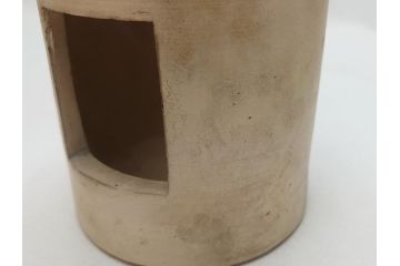 青木木米作　白泥　三峯炉　涼炉　煙座付(共箱付き、中国、煎茶道具、茶道具、三峰炉)(R-062679)