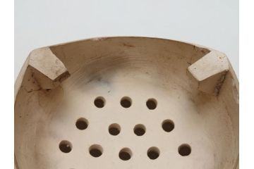 青木木米作　白泥　三峯炉　涼炉　煙座付(共箱付き、中国、煎茶道具、茶道具、三峰炉)(R-062679)